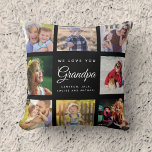 Modern Chic Grandpa Keepsakys Family Photo Collage Kudde<br><div class="desc">En vacker,  modern gåva till din underbara farfar: En trendig Instagram-fotokollage-kudde med ditt personliga budskap och namn för den speciella keepsaken full av många minnen. Vi kärlek dig,  farfar!</div>