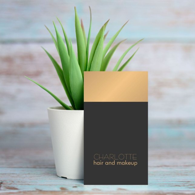 Modern Chic Grått Hair och Makeup Visitkort (Skapare uppladdad)