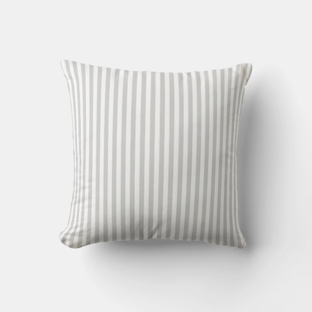 Modern chic-grått och vit rand-kudde kudde (Framsida)