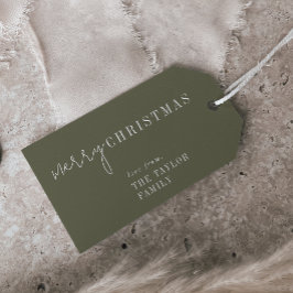 Modern Chic | Grönt God jul Family Helgdag Presentetikett