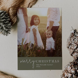 Modern Chic | Grönt God jul Photo Julkort