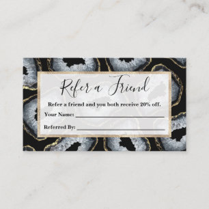 Modern Chic Guld Black White Agate Geode Stones Rabattkort