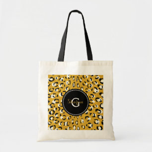 Modern chic guld cheetah skriver ut mönster monogr tygkasse