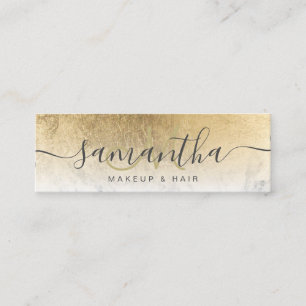 Modern chic guld folie ombre marmor makeup hair mini visitkort