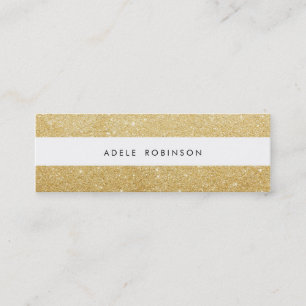 Modern chic guld- generisk glittervitrand mini visitkort