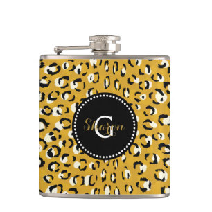 Modern chic guld gepard tryckmönster monogram fickplunta