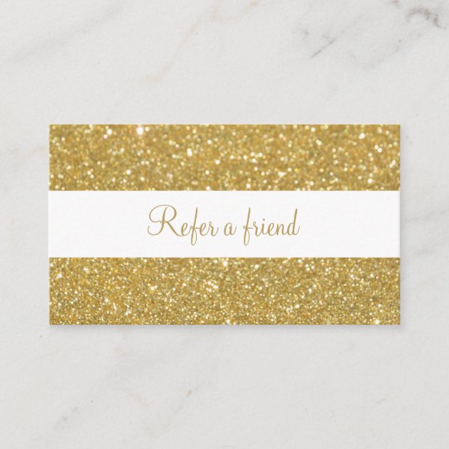 Modern Chic Guld Glitter Skrift Rabattkort (Framsida)