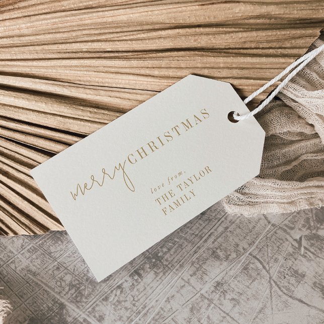 Modern Chic | Guld God jul Family Helgdag Presentetikett (Skapare uppladdad)