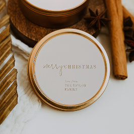 Modern Chic | Guld God jul Helgdag Gift Runt Klistermärke