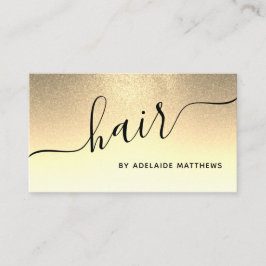 Modern Chic Guld Hair Salon Hairstylist Glitter Visitkort