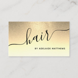 Modern Chic Guld Hair Salon Hairstylist Glitter Visitkort