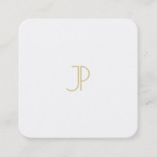 Modern Chic Guld Monogram Trendig Luxury Fyrkantigt Visitkort