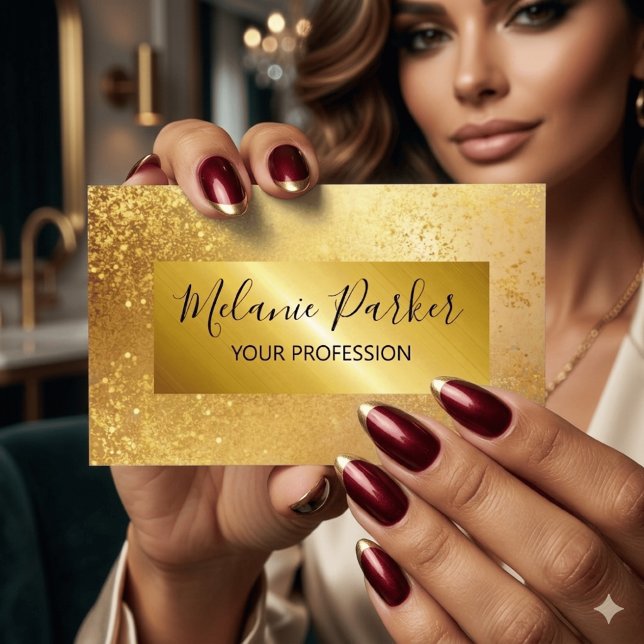 modern chic guld ram glitter visitkort (Skapare uppladdad)