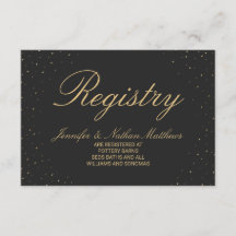Modern Chic Guld Specklad på Black Gift-registret