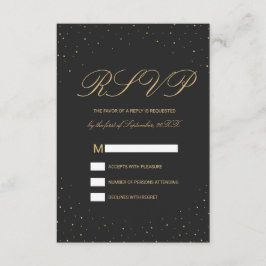 Modern Chic Guld Specklad på Black OSA Kort