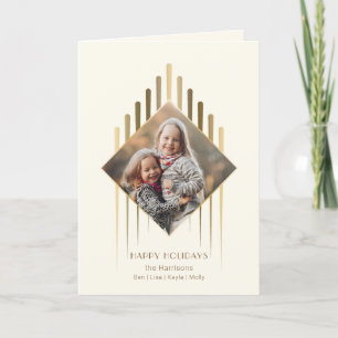 Modern Chic Guld-streck med diagonalformat foto Helgkort