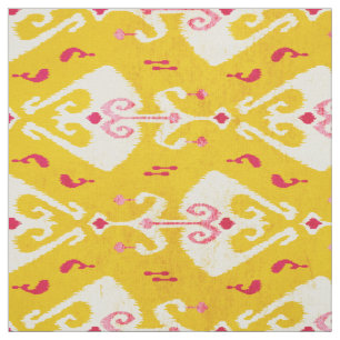 Modern chic gult rosa ikat mönster tyg