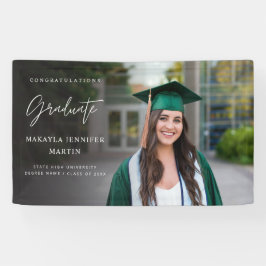 Modern Chic H Photo 2 Student Banner - svart