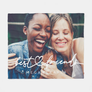 Modern Chic Heart Best Friends Besties BFF-foto Fleecefilt