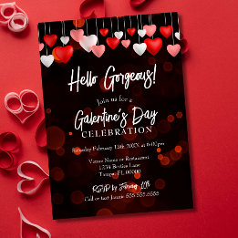 Modern Chic Hej Gorgous Galentine's Day Party Inbjudningar