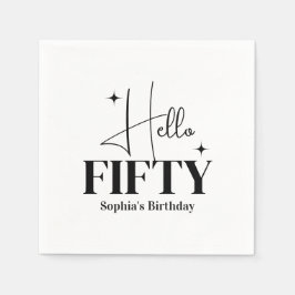 Modern Chic Hello Fifty 50-års födelsedag Anpassad Pappersservett