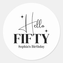 Modern Chic Hello Fifty 50-årsdag Anpassad