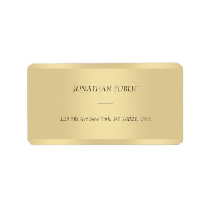 Modern Chic Italiensk text Namn Trendig Guld Adres Adressetikett