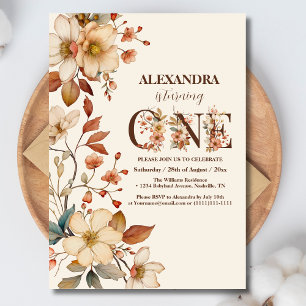 Modern chic-jokertecken 1:a födelsedag inbjudningar