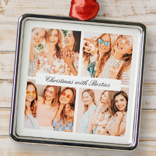 Modern Chic jul med Besties 4 Photo Helgdag Julgransprydnad Metall
