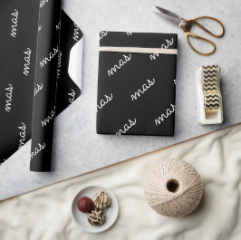 Modern Chic Jul Svart Och Vit Mönster Presentpapper