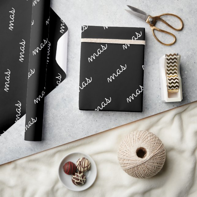 Modern Chic Jul Svart Och Vit Mönster Presentpapper (Hantverk)
