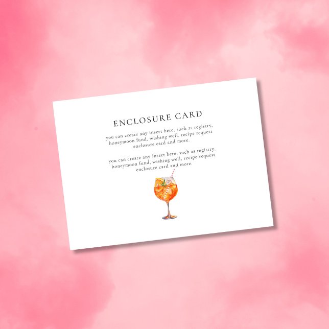 Modern Chic kärlek vid första spritz bröllopsfest Tilläggskort (Skapare uppladdad)