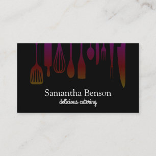 Modern Chic Kitchen Utensils Cooking and Catering Visitkort