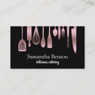 Modern Chic Kitchen Utensils Cooking and Catering Visitkort