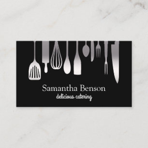 Modern Chic Kitchen Utensils Cooking and Catering Visitkort