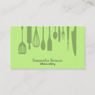 Modern Chic Kitchen Utensils Cooking and Catering Visitkort