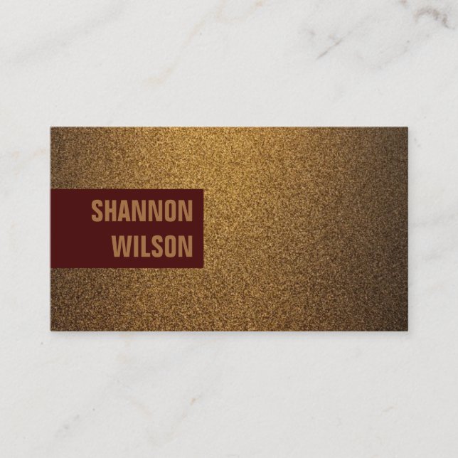 Modern chic koppar glitter guld, ram vid vin visitkort (Framsida)