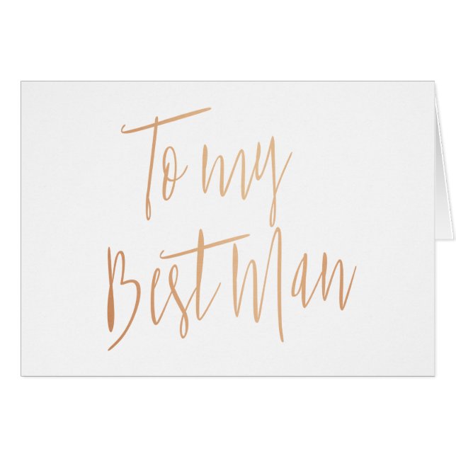Modern Chic koppar till min bäste man Hälsningskort (Framsidan Horizontal)