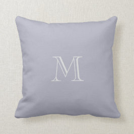 Modern chic lantlig blåttgråttMonogram Kudde