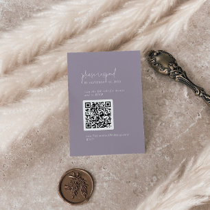 Modern Chic Lavender Lila QR-kodOSA Tilläggskort