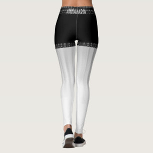 Modern Chic LavishlyOn Monogram Denim/Snöre Kort Leggings