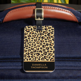 Modern Chic Leopard Skriv ut Mönster Äventyr Trave Bagagebricka