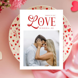 Modern Chic Love Photo Valentines Day  Julkort