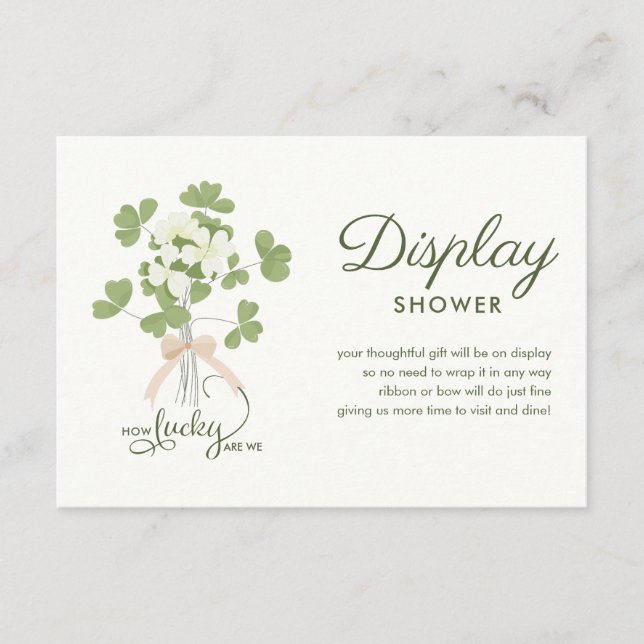 Modern Chic Lucky Shamrock med båge display dusch Tilläggskort (Framsida)