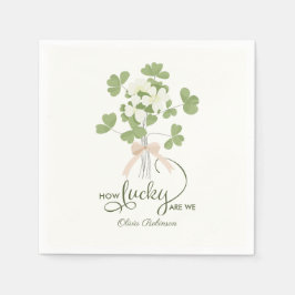 Modern Chic Lucky Shamrock med Bow babydusch Pappersservett