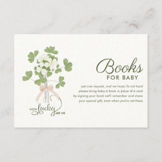 Modern Chic Lucky Shamrock with Bow baby shower Tilläggskort