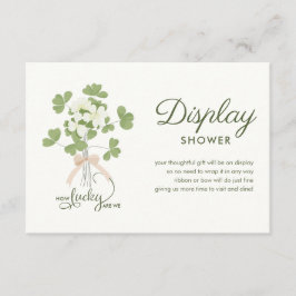 Modern Chic Lucky Shamrock with Bow display shower Tilläggskort