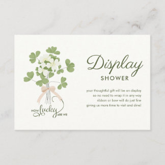 Modern Chic Lucky Shamrock with Bow display shower Tilläggskort