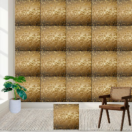 Modern Chic Luxury Guld Black Glitter-mousserande Kakelplatta