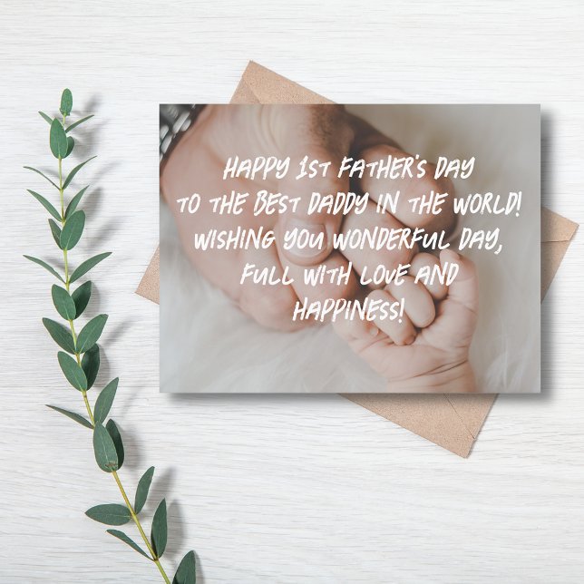 modern chic Lycklig 1:a fars dag-snyggt Helg Vykort (Skapare uppladdad)